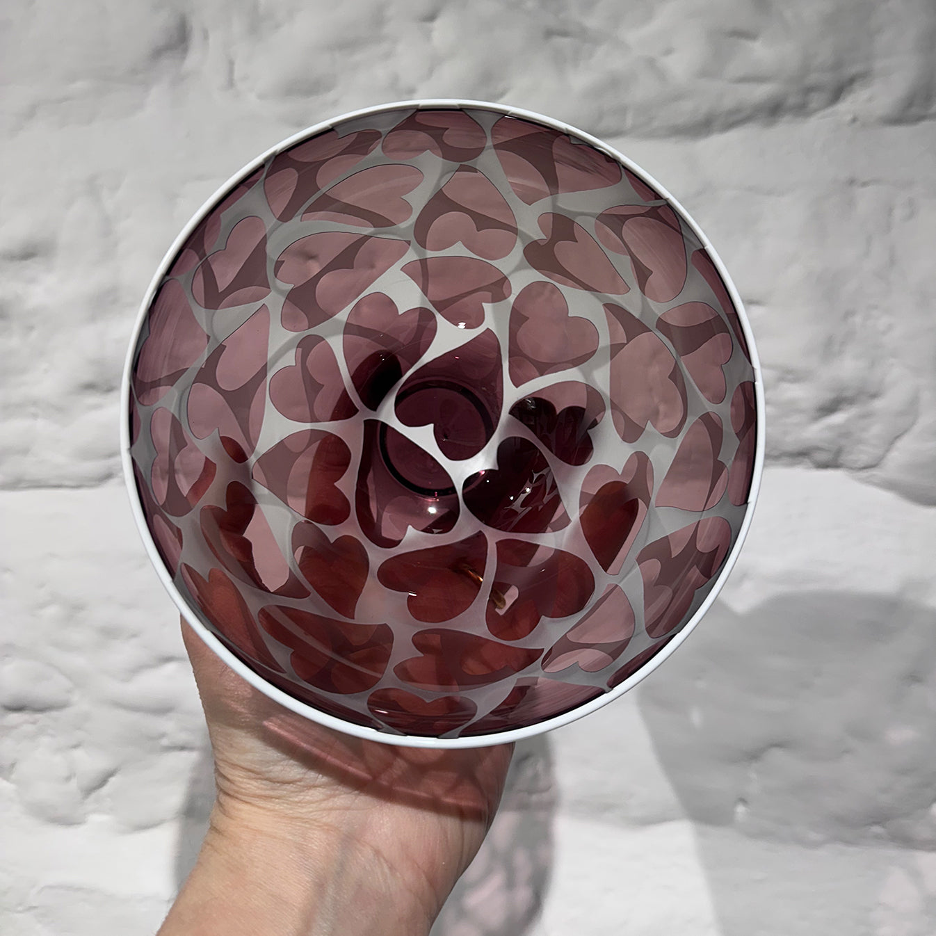 Heart Bowl - Transparent Heliotrope, White Lip Wrap