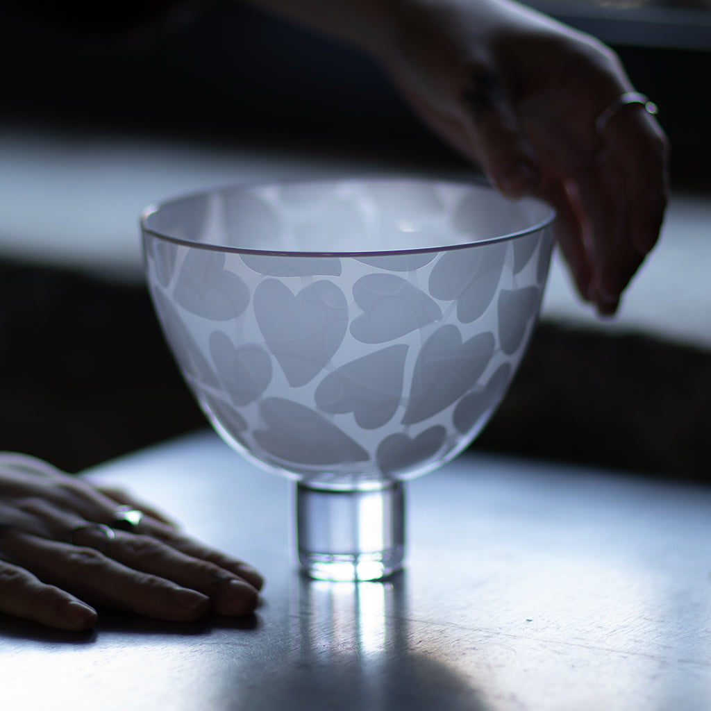 Heart Bowl - Opaque White, White Lip Wrap