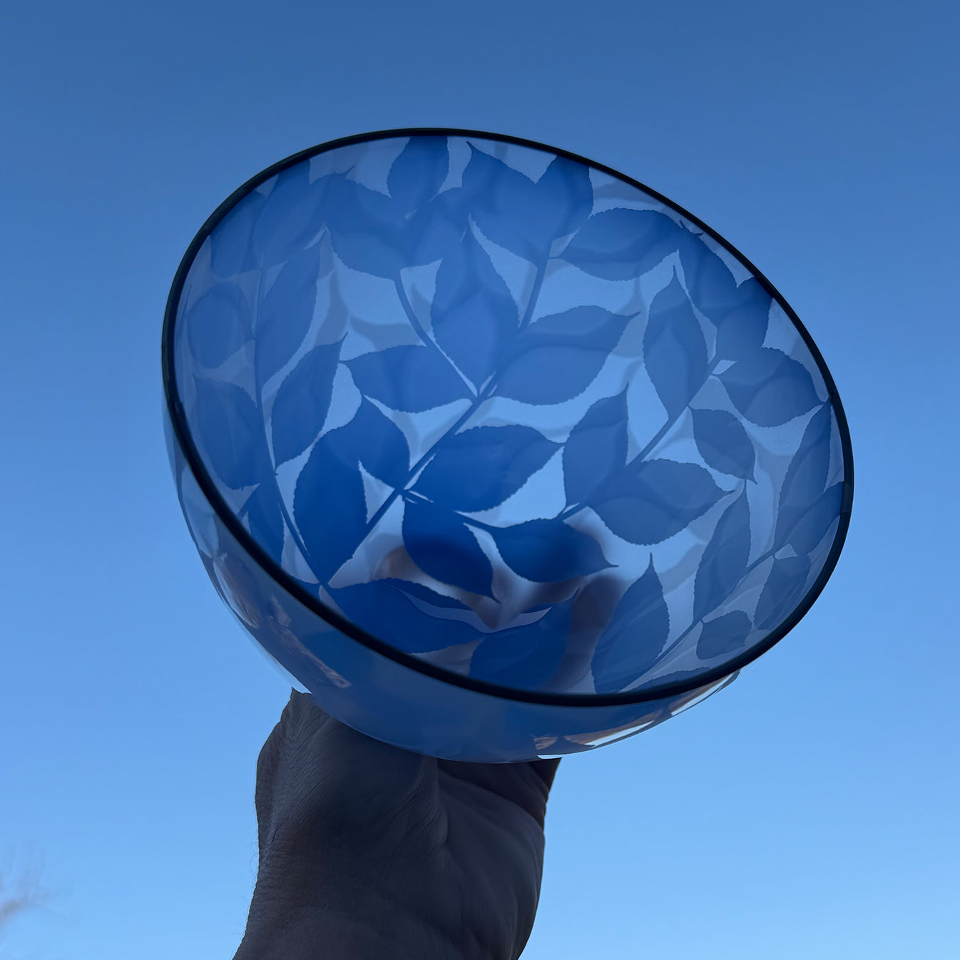 Dancing Leaves - Opaque Baby Blue