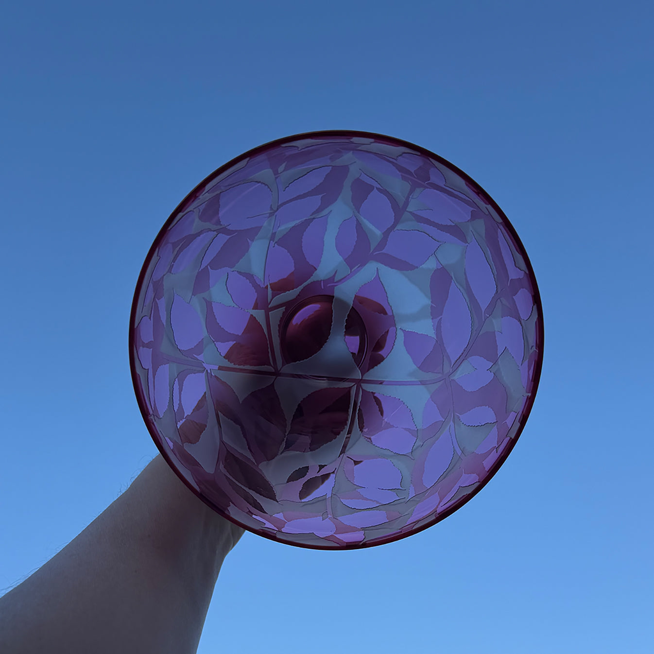 Dancing Leaves - Pink with Pink Rim