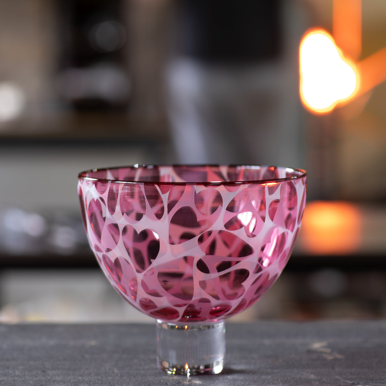 Heart Bowl -  Transparent Deep Pink, Deep Pink Lip Wrap