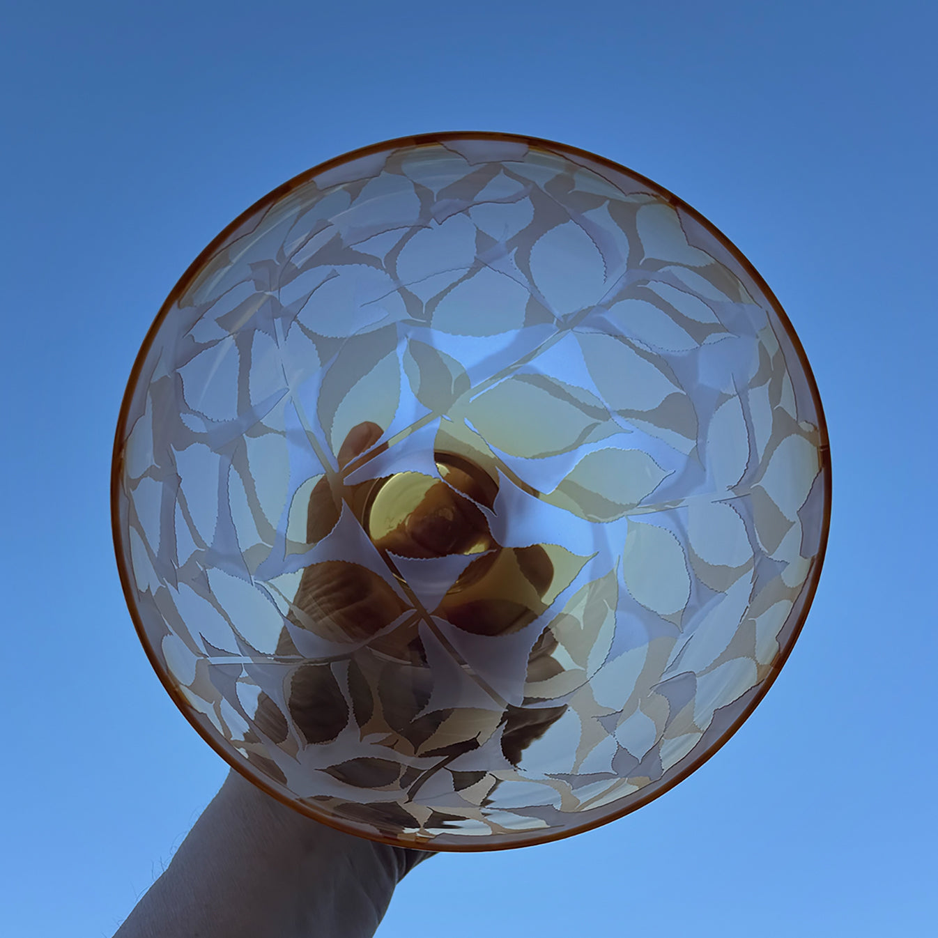 Dancing Leaves - Gold with Red Rim
