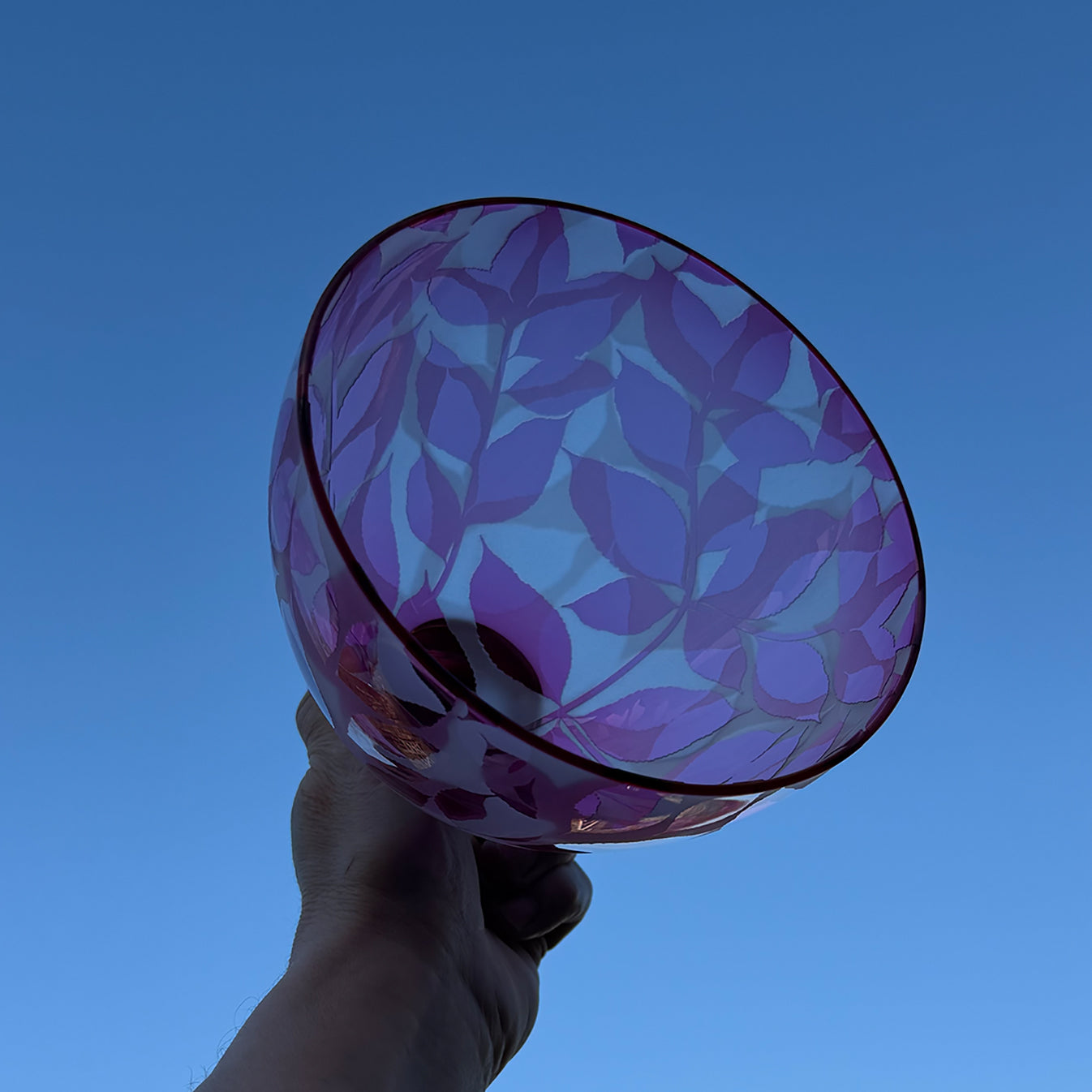 Dancing Leaves - Pink with Pink Rim