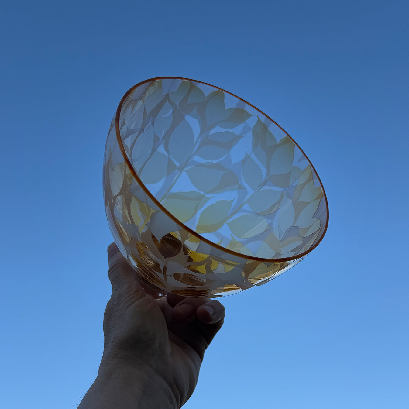 Dancing Leaves - Gold with Red Rim