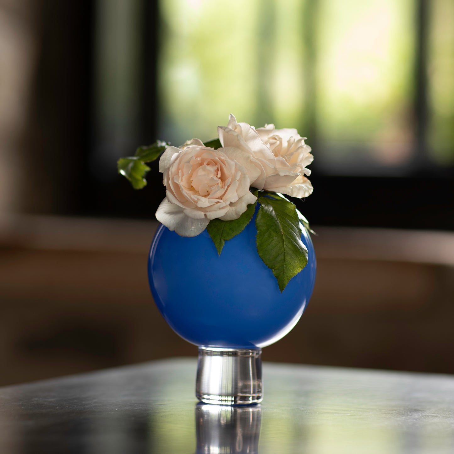 Small Blue Ball Vase