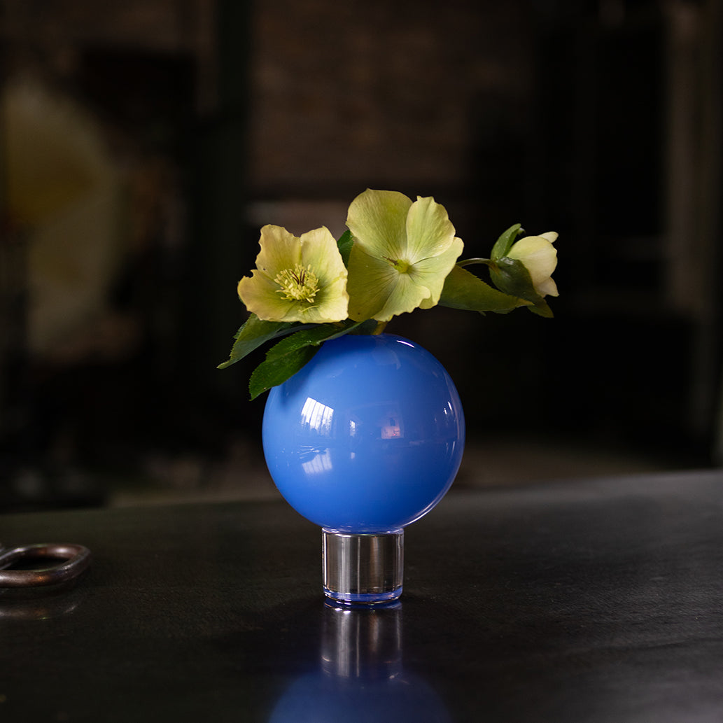 Small Blue Ball Vase