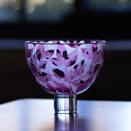 Dancing Leaves - Pink with Pink Rim