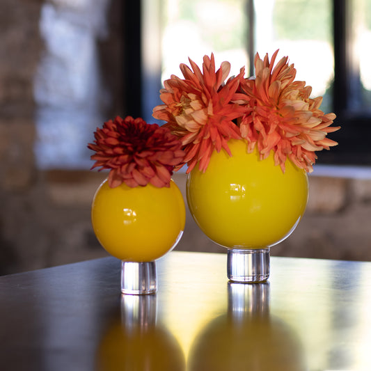 Large Yellow Round Vase