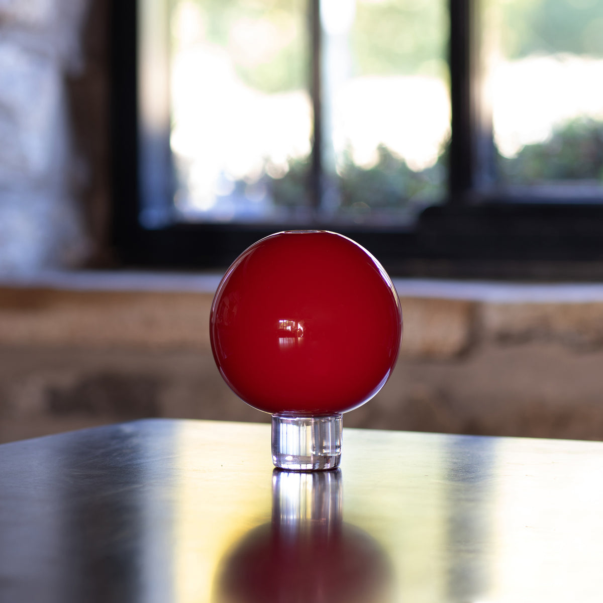 Large Red Round Vase