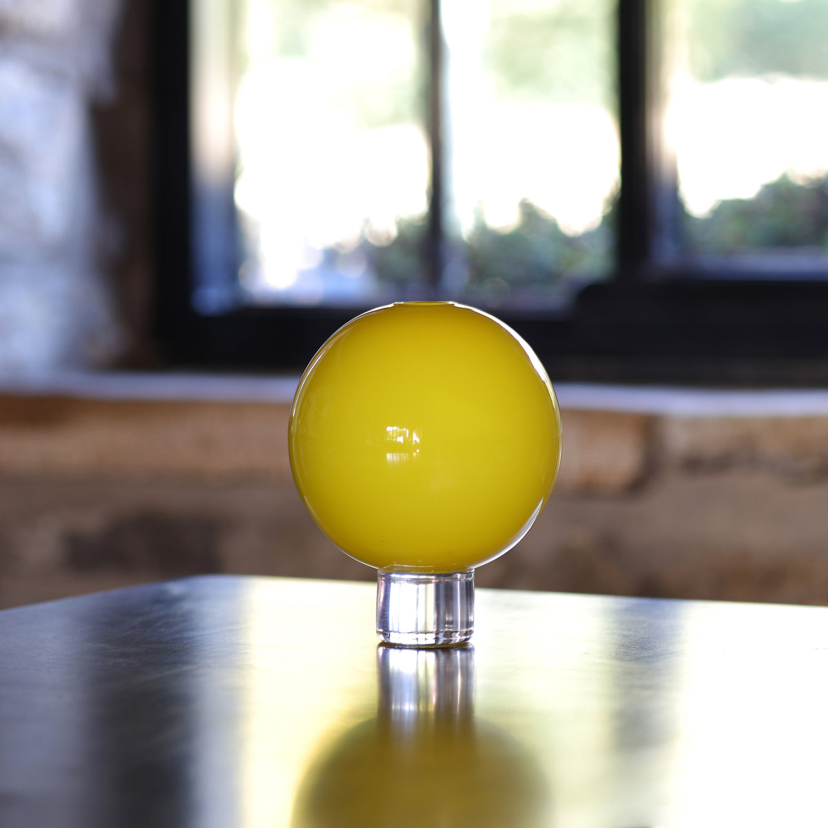 Large Yellow Round Vase