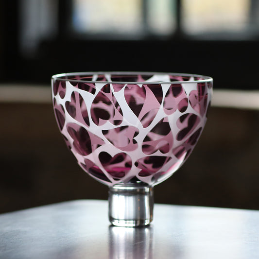 Heart Bowl -  Transparent Heliotrope, White Lip Wrap