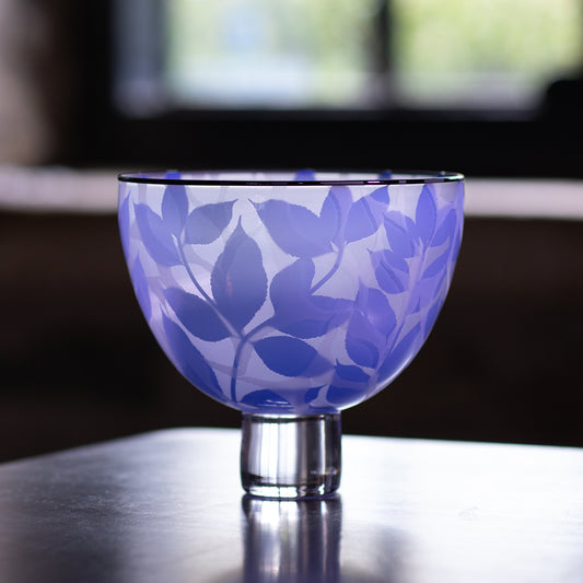 Dancing Leaves - Opaque Cornflower Blue with Black Rim