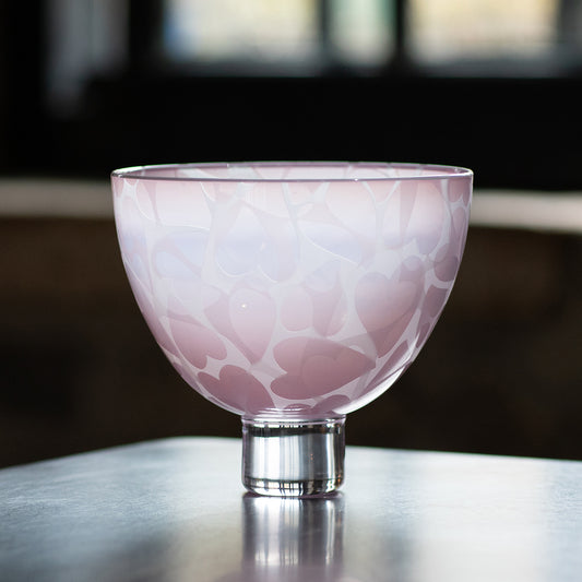 Heart Bowl -  Pale Opaque Pink, White Lip Wrap