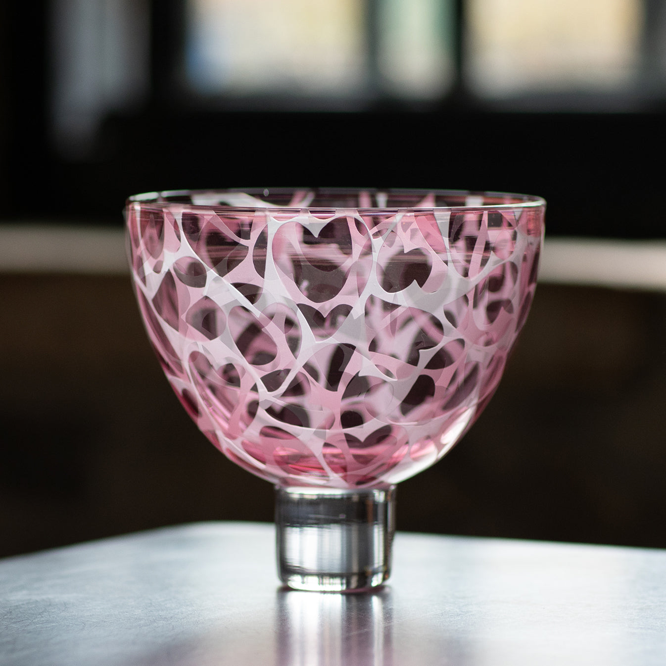 Heart Bowl -  Transparent Pale Pink, Pink Lip Wrap