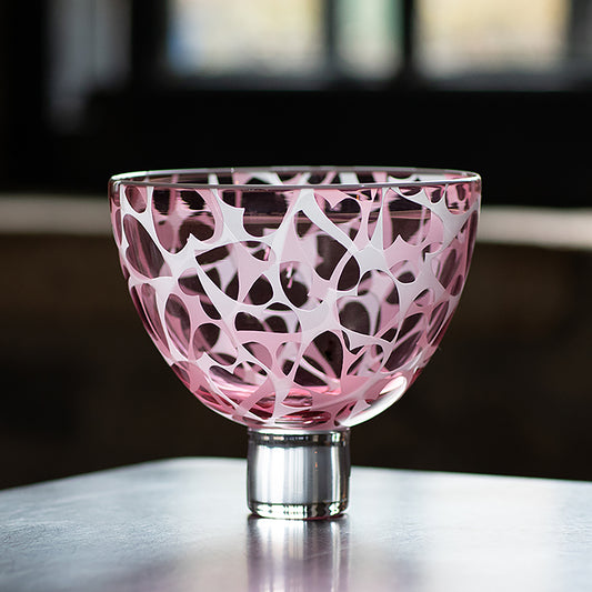 Heart Bowl - Transparent Pink, White Lip Wrap