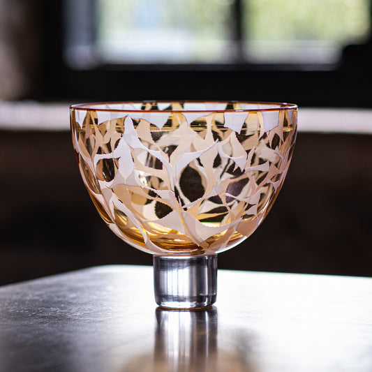 Dancing Leaves - Gold with Red Rim