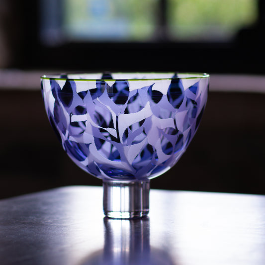 Dancing Leaves - Transparent Purple with Green Rim