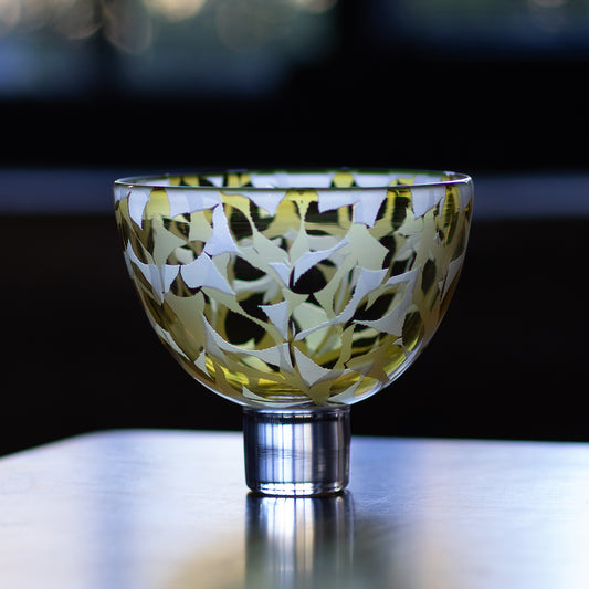 Dancing Leaves - Yellow with Bright Green Rim